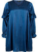 Viscose dress with v-neck and frills, Titan, Packshot image number 0