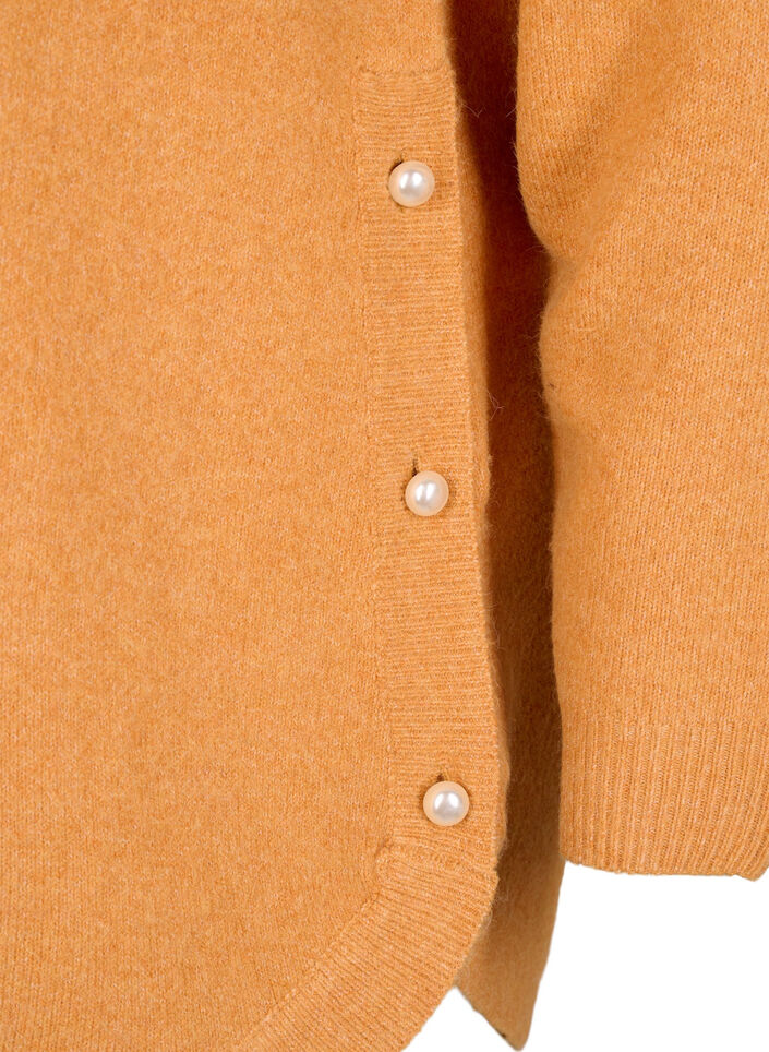 Knitted blouse with bead details, Yam White Mel., Packshot image number 3