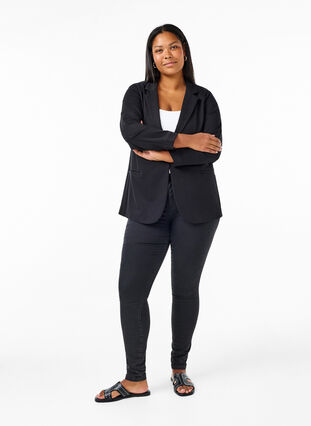 Simple blazer with button closure, Black, Model image number 2