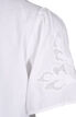 Short sleeve viscose blouse with embroidery, White, Packshot image number 3