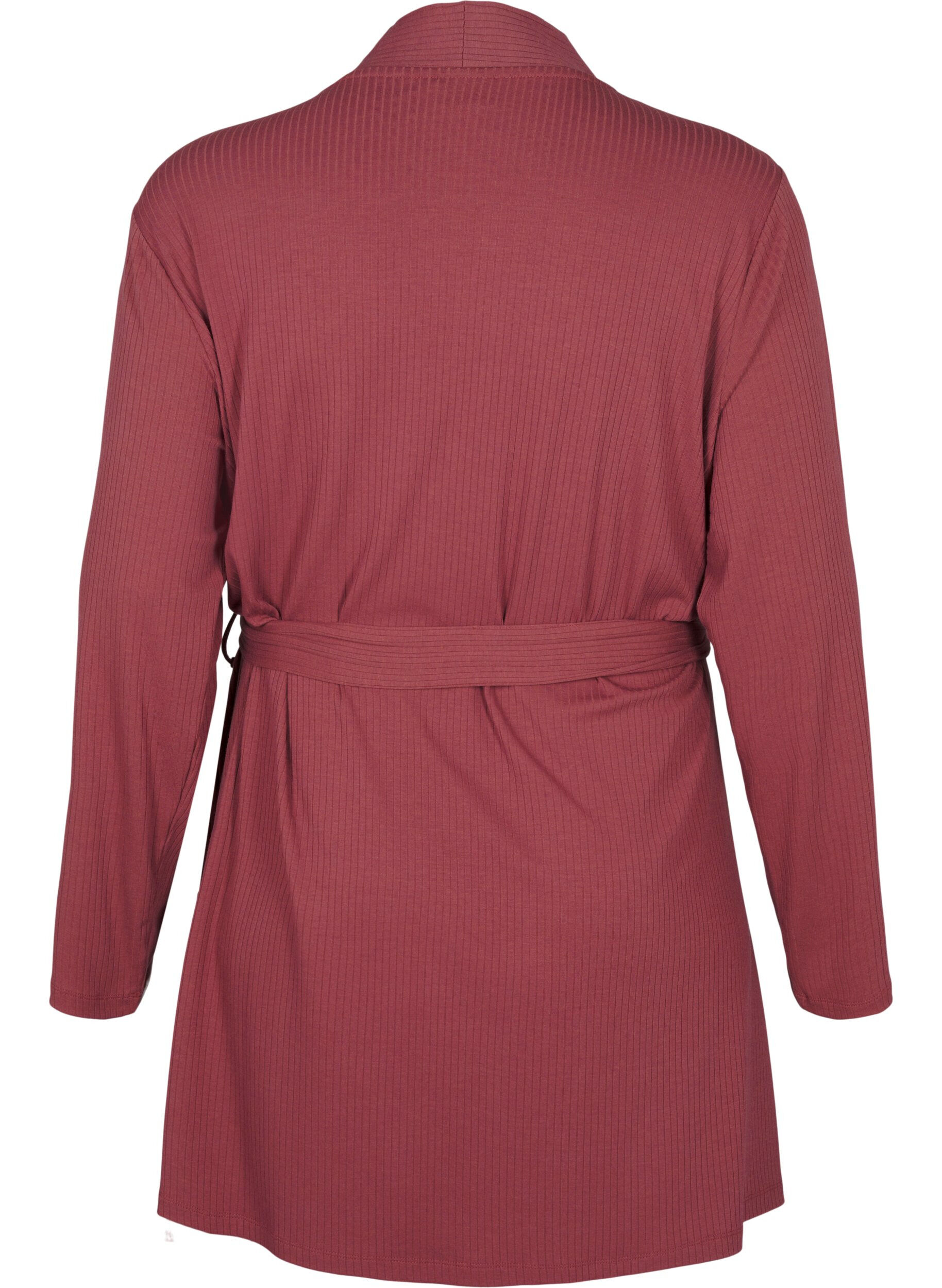 Zizzifashion Dressing gown with tie belt, Rose Brown, Packshot image number 1