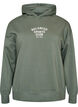 Hoodie with chest print, Green, Packshot image number 0