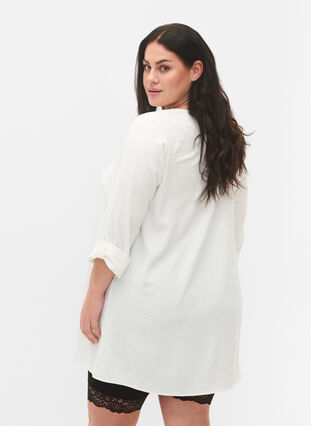 A-shape tunic with 3/4 sleeves, Bright White, Model image number 1