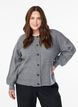 Rib knit cardigan with buttons, Grey, Model image number 0