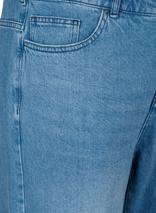 Straight fit jeans with raw edges, Medium Blue, Packshot image number 2