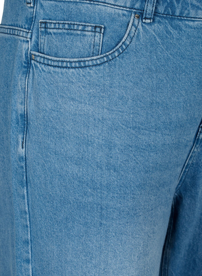 Straight fit jeans with raw edges, Medium Blue, Packshot image number 2