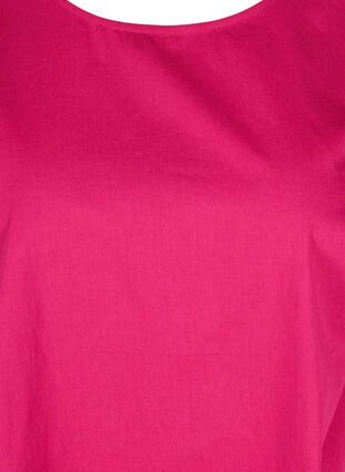Cotton tunic with 2/4-length sleeves, Pink Peacock, Packshot image number 2