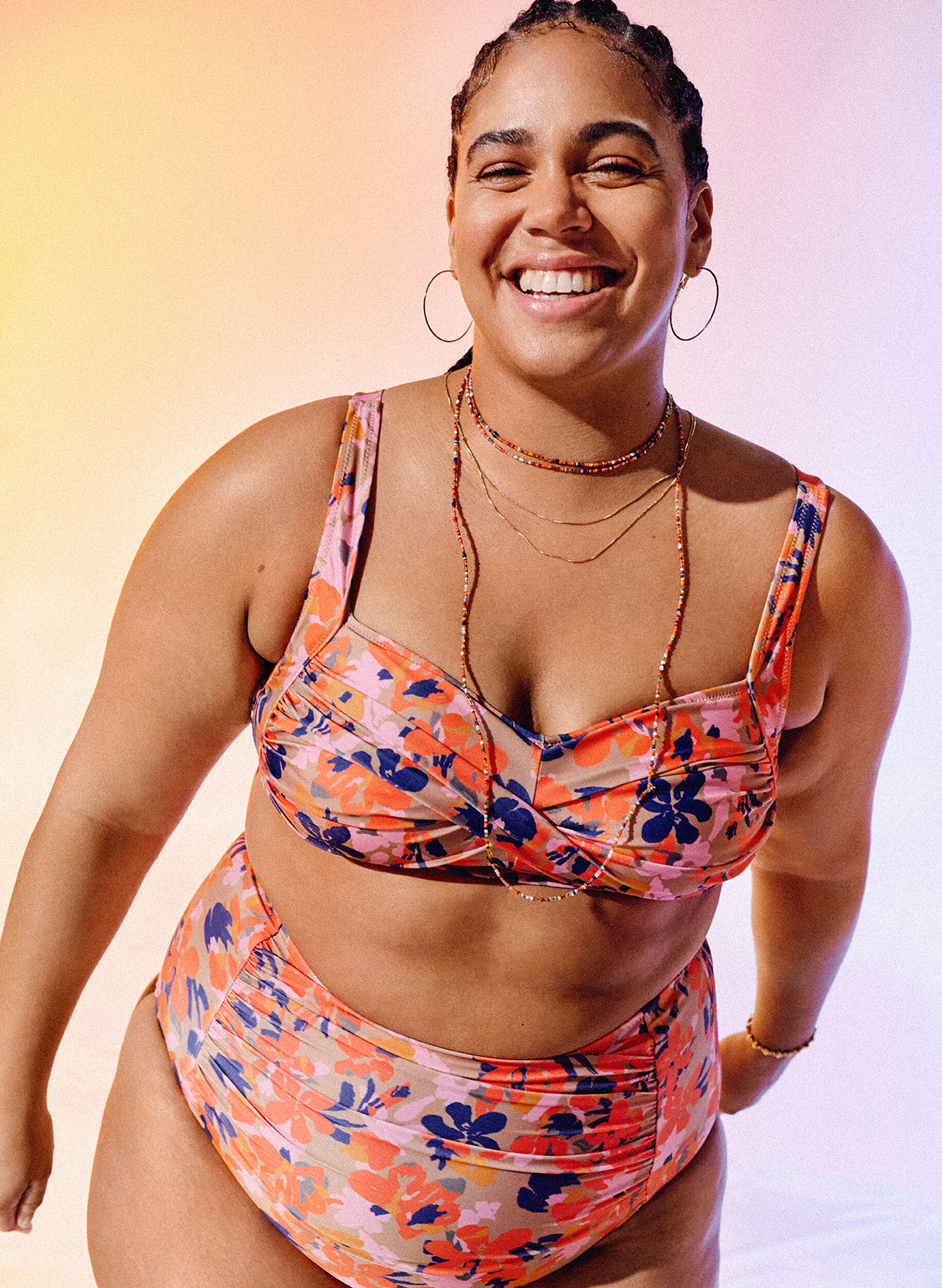 Zizzifashion Printed bikini top, Retro Flower, Image image number 0