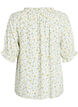 Floral viscose blouse with half-length sleeves, White, Packshot image number 1