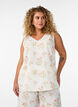 Printed top with v-neck, White, Model image number 0