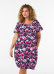 Short-sleeved cotton dress with print, Black, Model image number 0