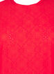Blouse with short sleeves and floral embroidery, Flame Scarlet, Packshot image number 2