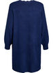Short knitted dress with wavy hem and slits, Blue, Packshot image number 1
