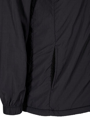 Sports jacket with teddy and zip, Black, Packshot image number 3