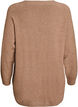 Long knitted blouse with ball buttons, Brown, Packshot image number 1