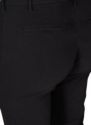 Classic, cropped viscose trousers, Black, Packshot image number 3