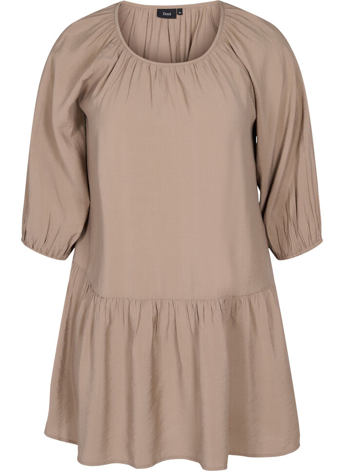 A shape Tunic dress with 3/4 sleeves, Fungi, Packshot image number 0