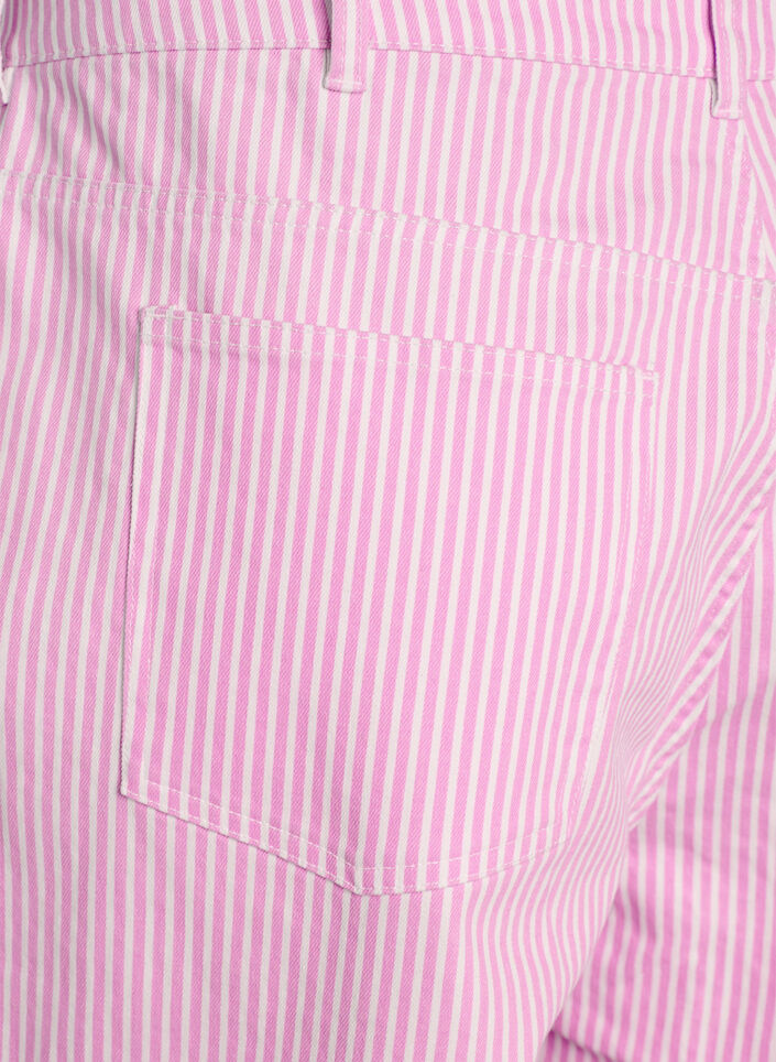 Coloured Myra jeans with stripes and wide legs, Pink, Packshot image number 3