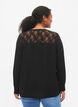 Long-sleeved blouse with lace detail (GRS), Black, Model image number 1