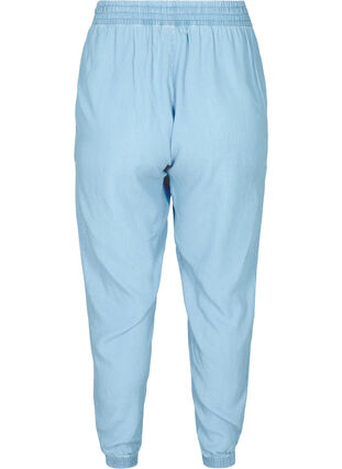 Loose trousers in lyocell, Light blue denim, Packshot image number 1