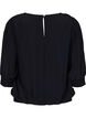Solid-coloured viscose blouse with a balloon effect, Black, Packshot image number 1