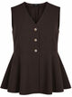 Pinstriped waistcoat with peplum, Brown, Packshot image number 0