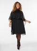 Knee-length chiffon dress with sheer cape, Black, Model image number 1