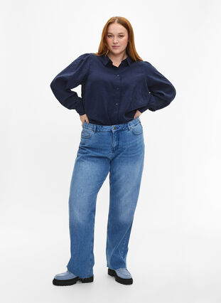 Long-sleeved shirt in TENCEL™ Modal, Navy Blazer, Model image number 2