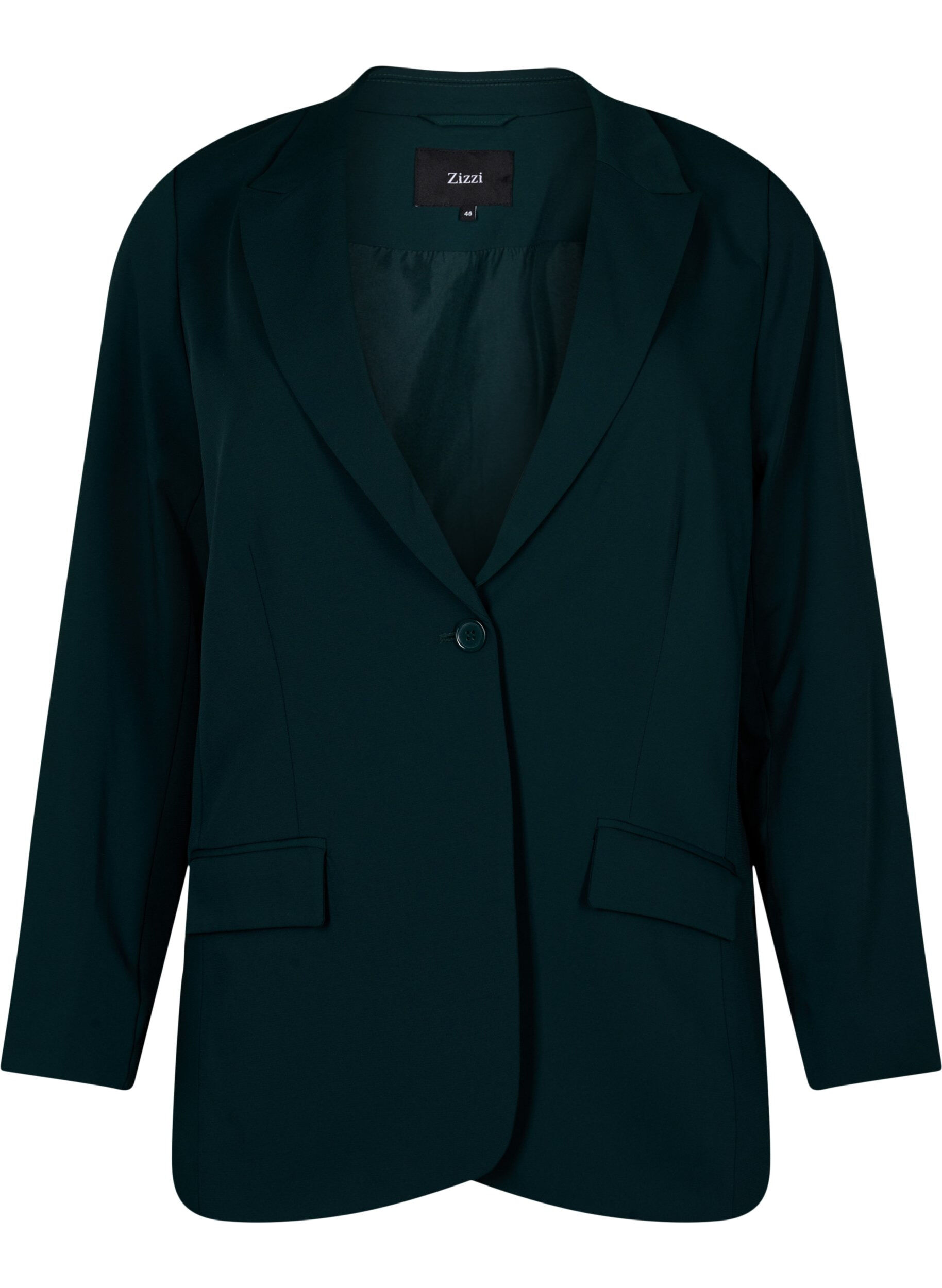 Zizzifashion Classic blazer with pockets, Scarab, Packshot image number 0