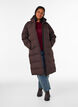 Long puffer winter coat with hood, Brown, Model image number 1