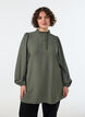 Viscose tunic with ruffles and buttons, Green, Model image number 0