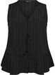 Sleeveless blouse with texture and a tie fastening, Black, Packshot image number 0