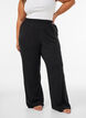 High-waisted wide-leg jersey trousers, Black, Model image number 3