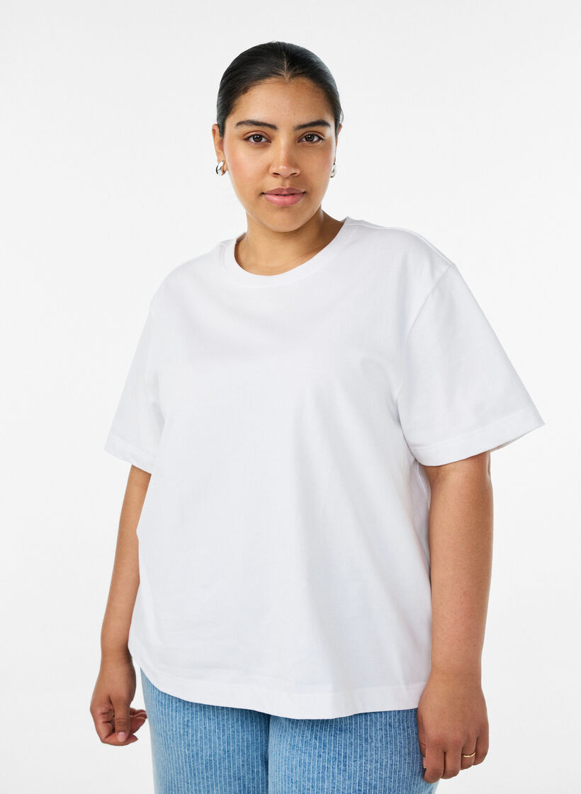 Boxy cotton T-shirt, White, Model image number 0