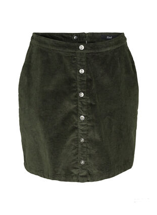 Short velvet skirt, Green, Packshot image number 0