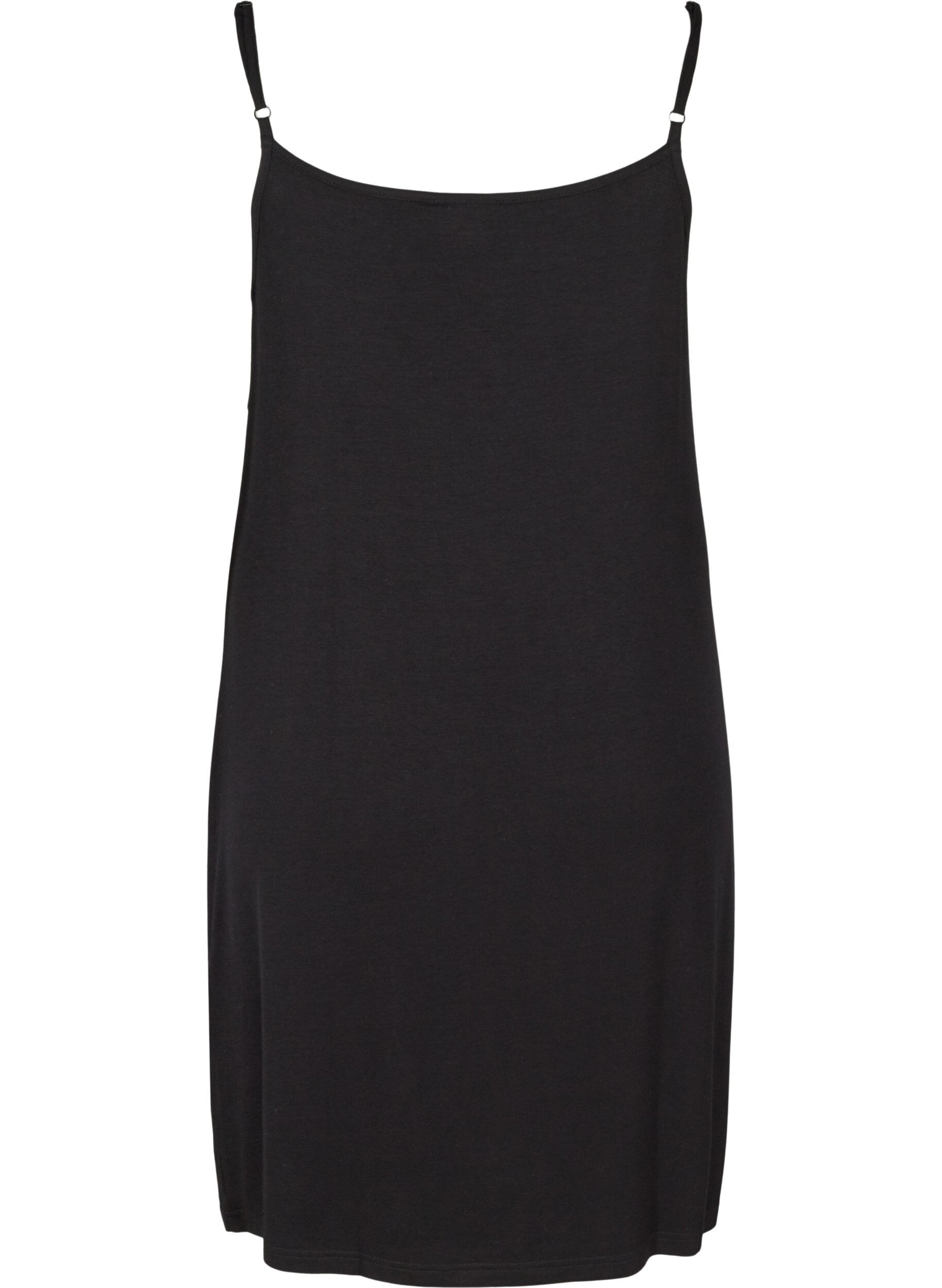 Zizzifashion Plain-coloured slip dress in viscose, Black, Packshot image number 1