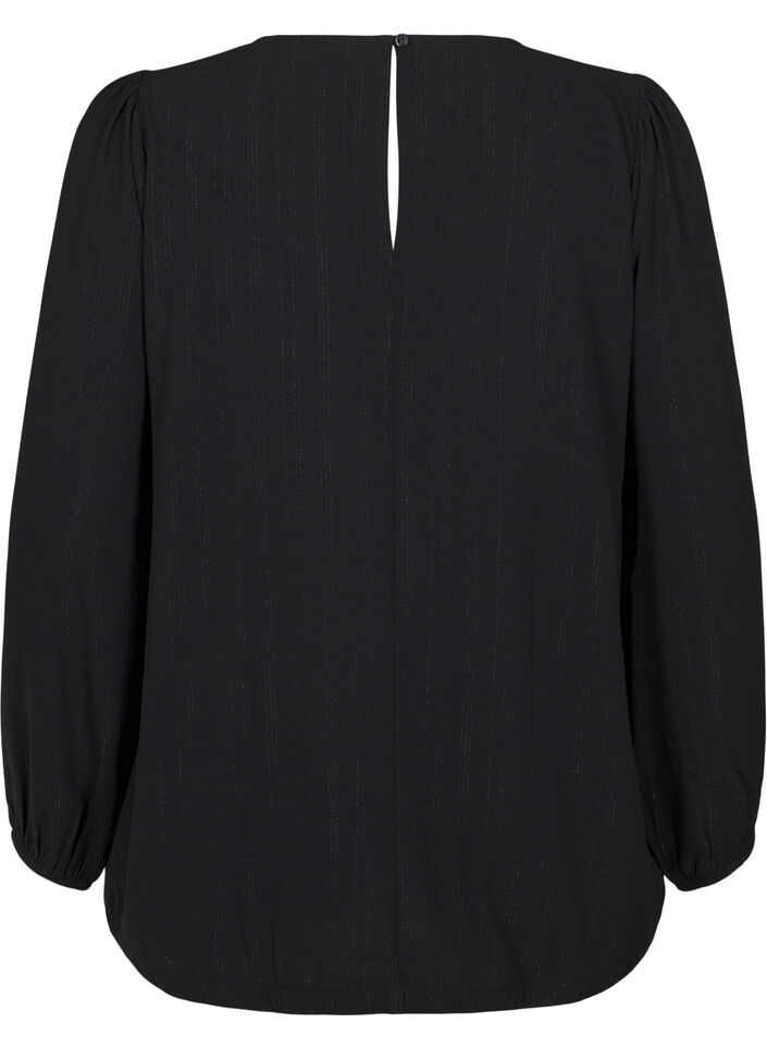 Blouse with silver glitter, Black, Packshot image number 1