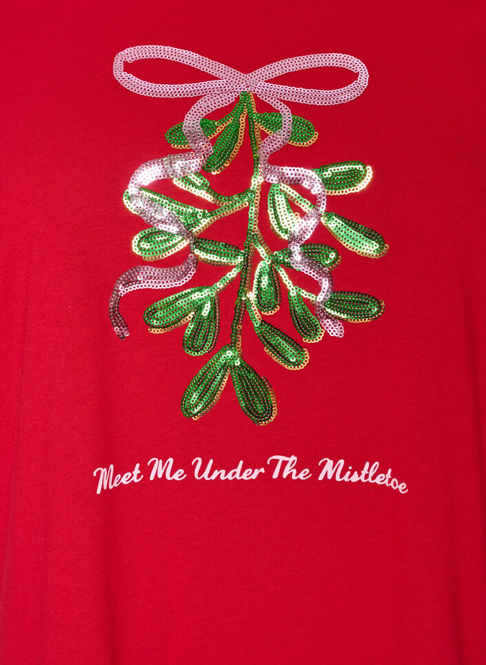 Christmas t-shirt in organic cotton, Red, Packshot image number 2