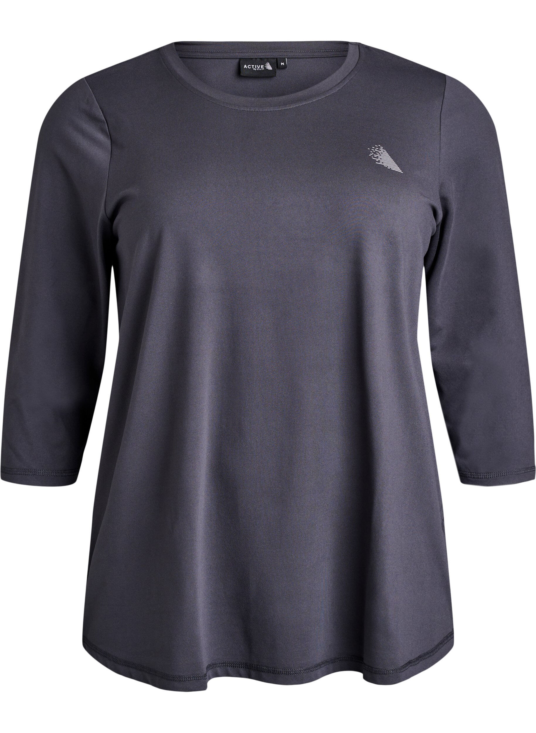 Zizzifashion Workout top with 3/4 sleeves, Dark Grey, Packshot image number 0