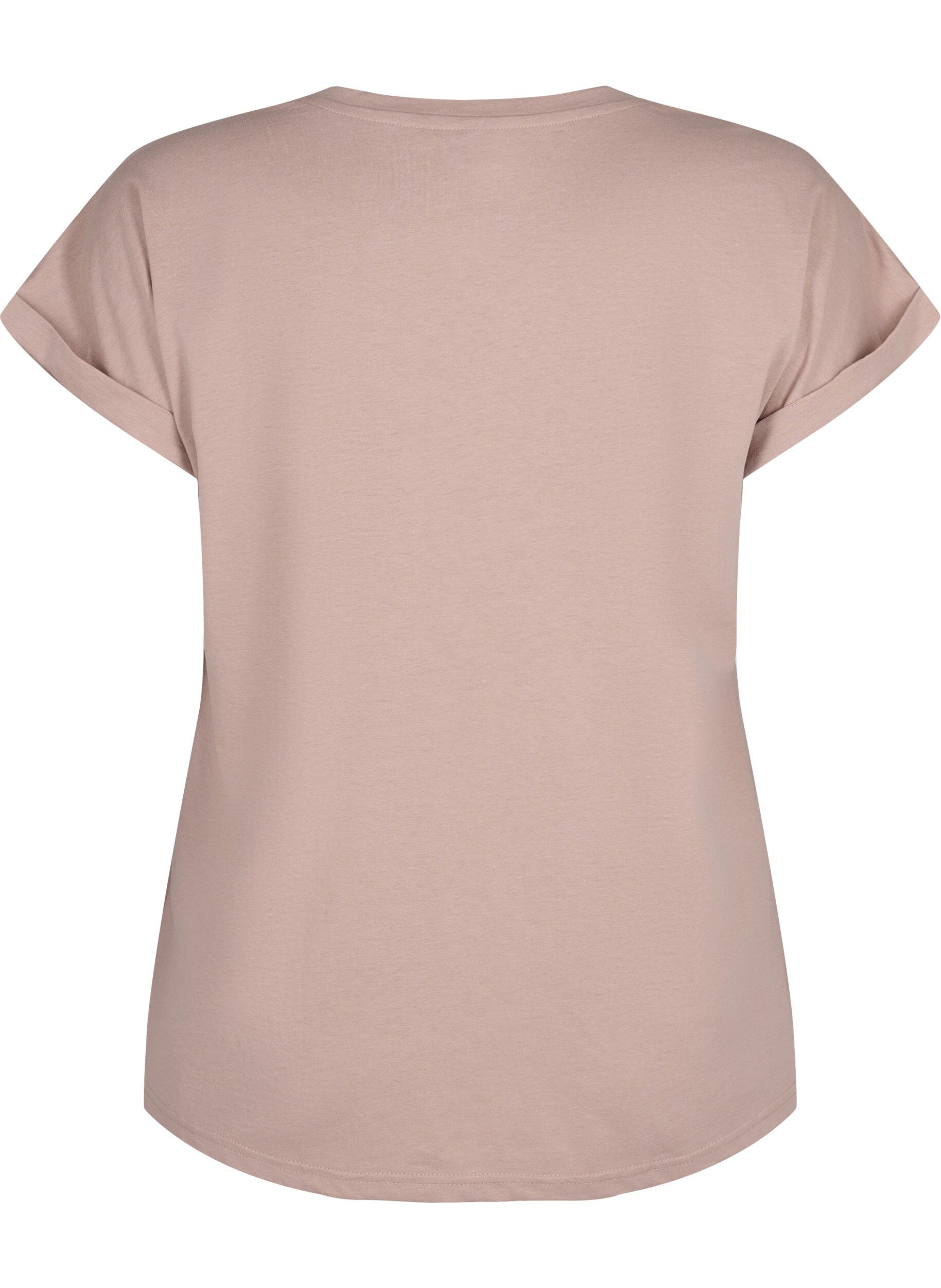 Zizzifashion Short-sleeved cotton blend t-shirt, Rose, Packshot image number 1