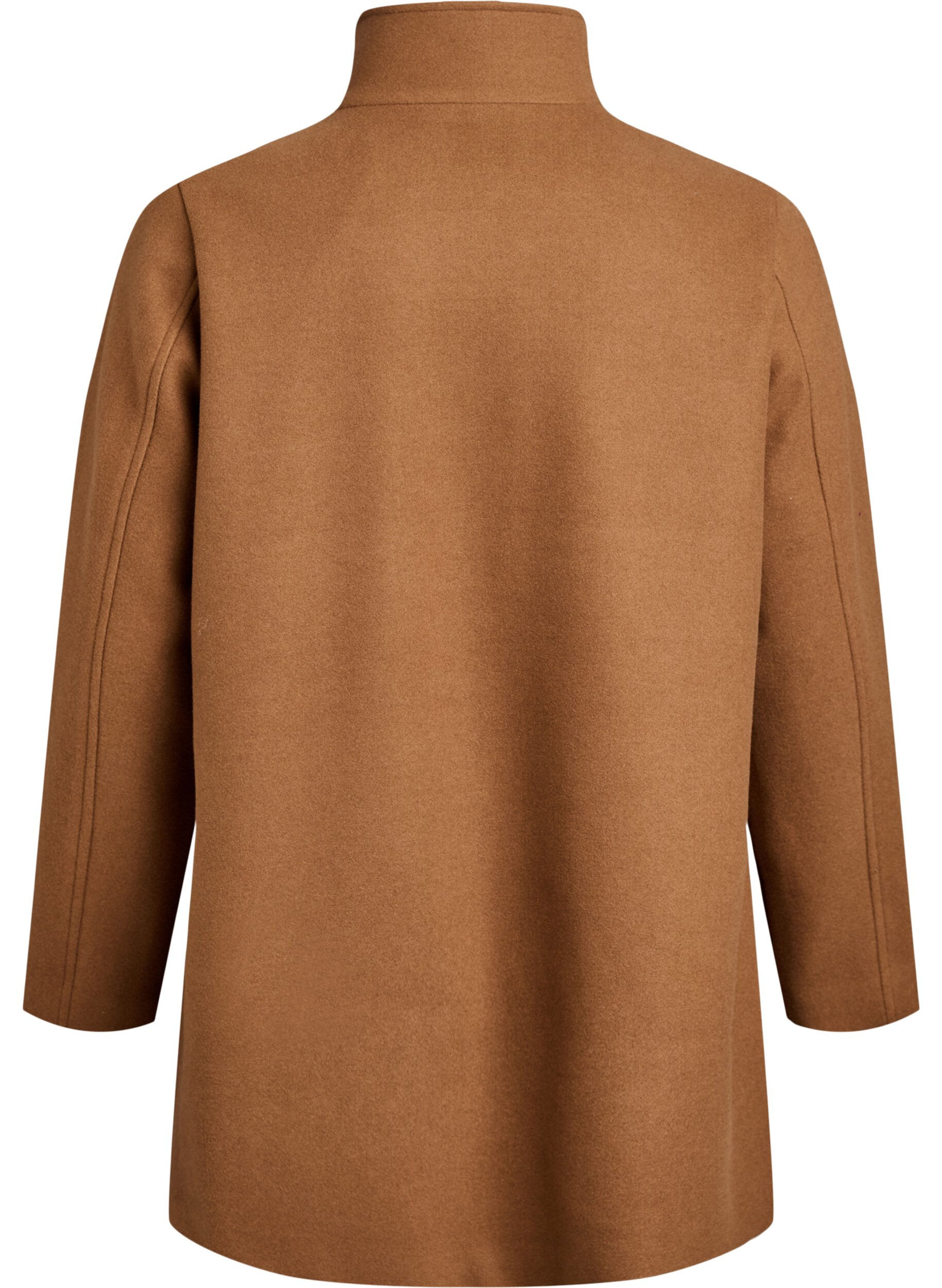 Zizzifashion Short coat with A-line shape, Brown, Packshot image number 1