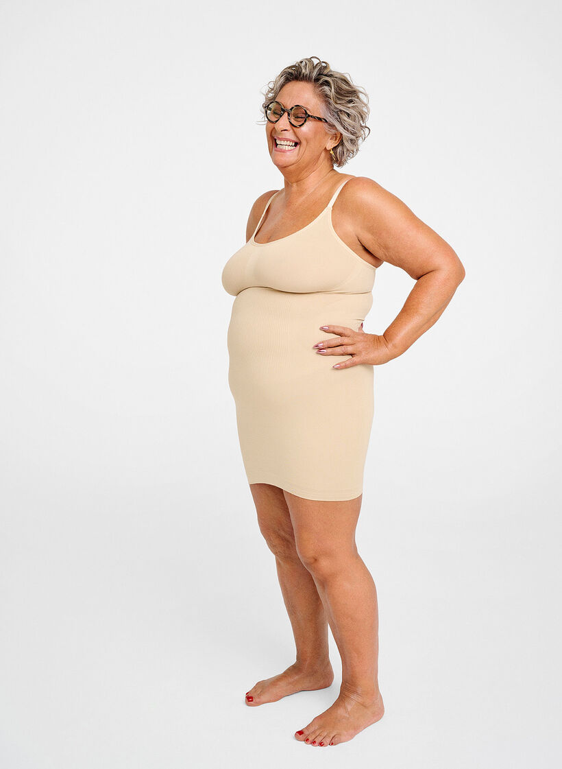 Shapewear dress with thin straps, Beige, Image