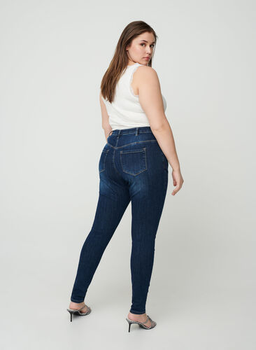 Super slim Amy jeans with a high waist, Dark Blue, Model image number 1