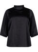 Blouse with 3/4 sleeves and chin collar, Black, Packshot image number 0