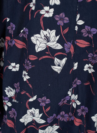 Short-sleeved, printed cotton dress, Night Sky w Flower, Packshot image number 3