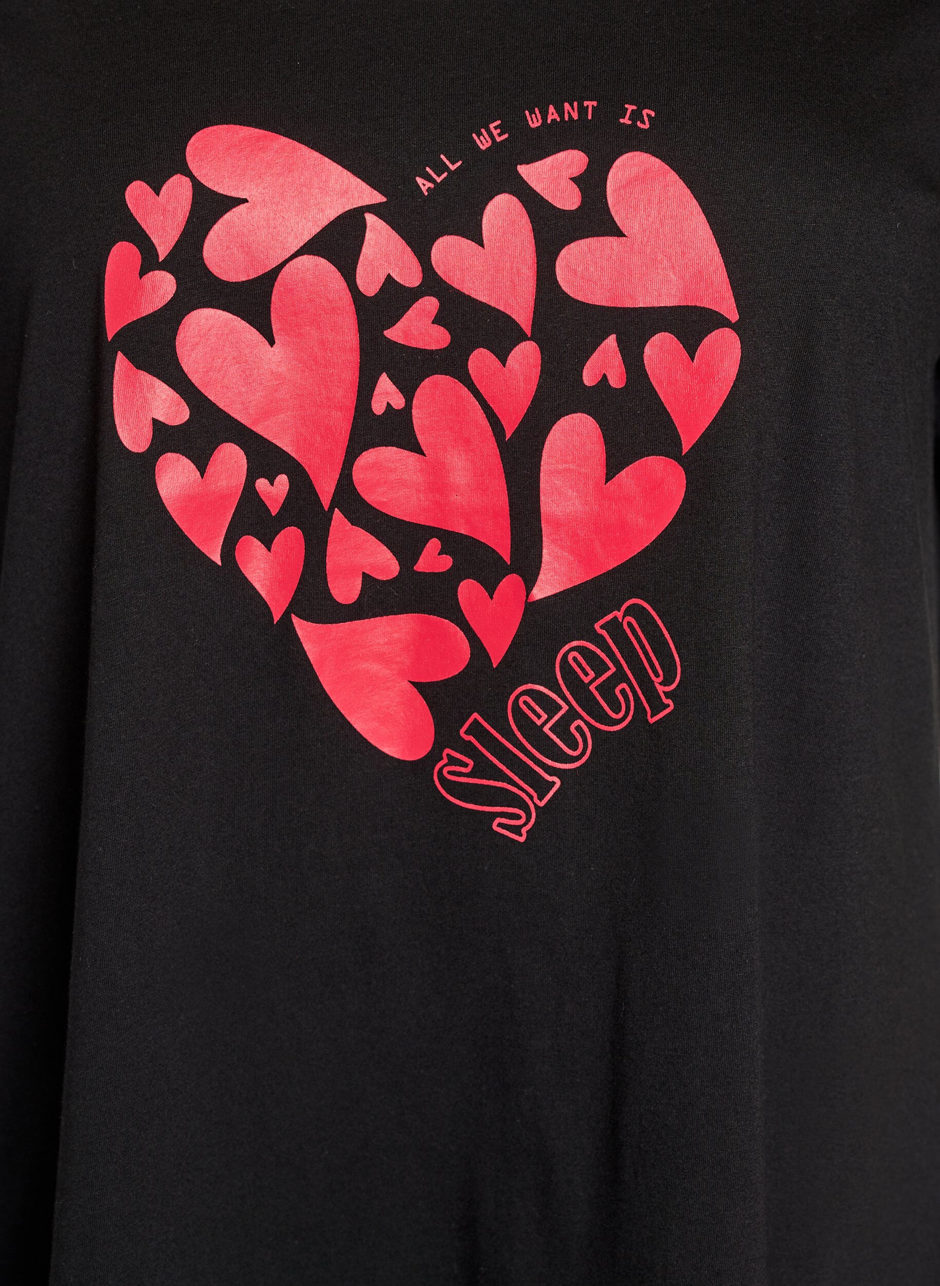 ZizzifashionShort-sleeved nightgown in organic cotton, Black, Packshot image number 2