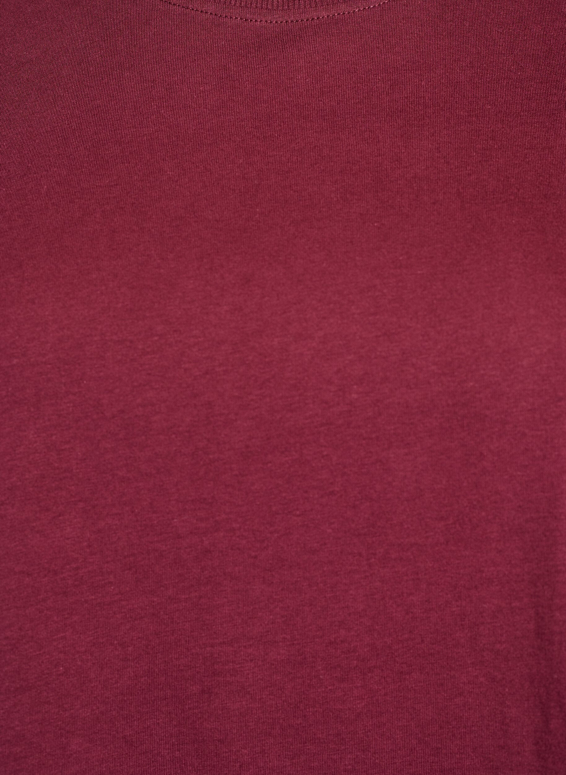Zizzifashion Basic cotton T-shirt with round neck, Dark Bordeaux, Packshot image number 2