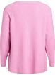 Knitted jumper with a diagonal pattern and raglan sleeves, Pink, Packshot image number 1