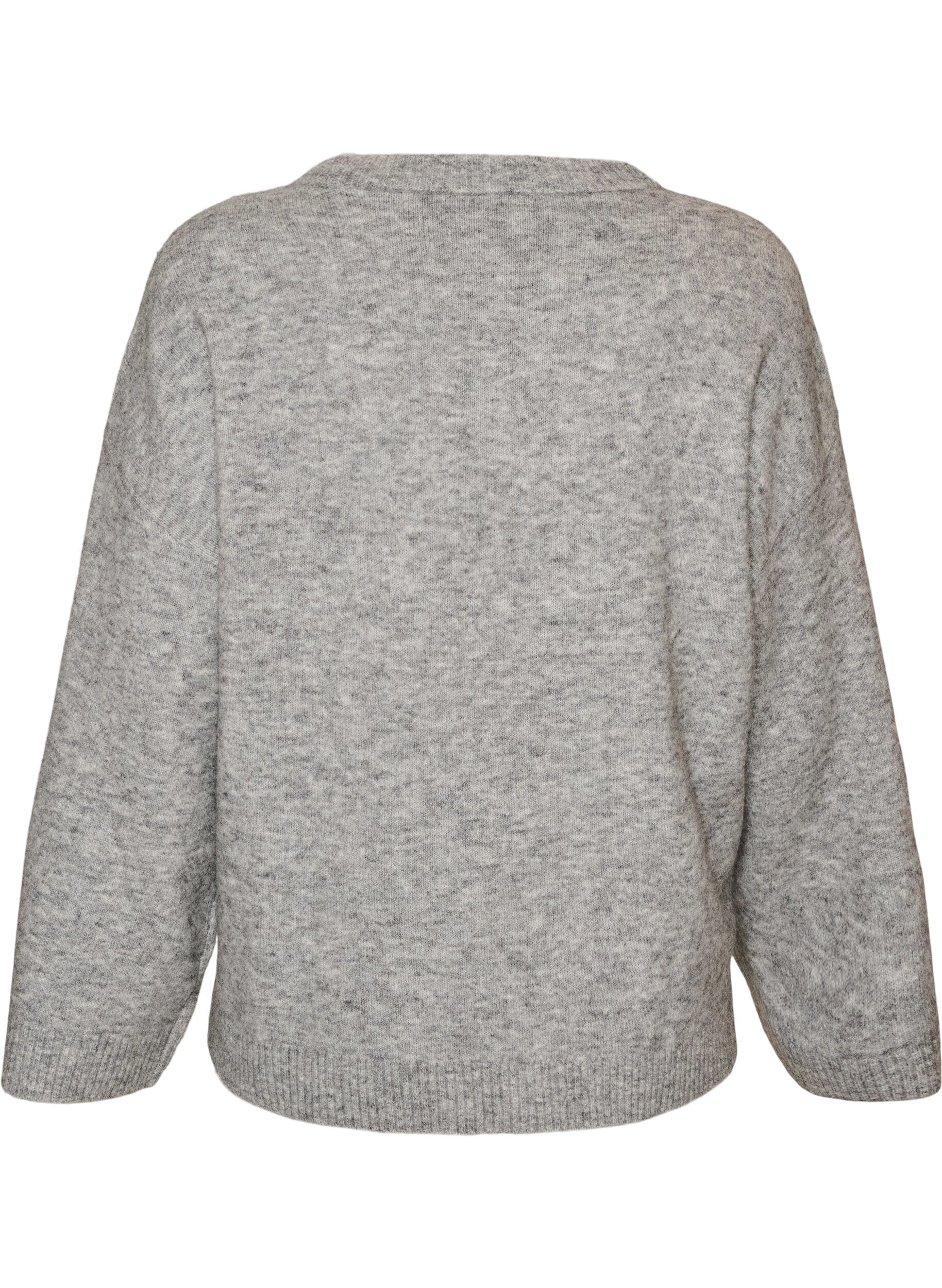 ZizzifashionLoose knitted blouse with alpaca and wool, Grey, Packshot image number 1