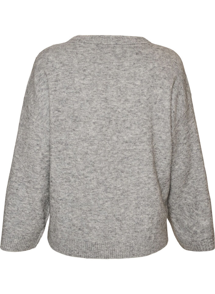 Loose knitted blouse with alpaca and wool, Grey, Packshot image number 1
